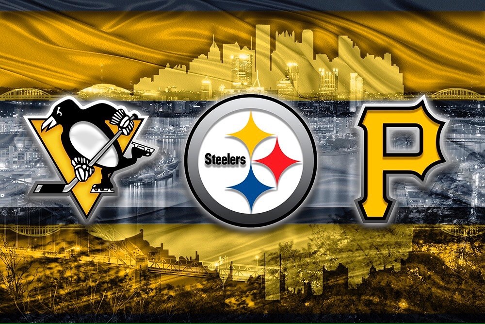 Pittsburgh Sports Teams Poster, Penguins Pirates Steelers 8x10in Free Shipping