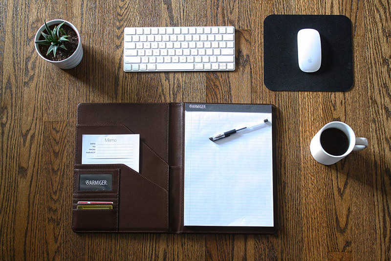 Armiger Executive Bonded Leather Professional Pad folio with Letter Size Notepad
