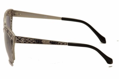 Pre-owned Roberto Cavalli Sualocin Rc 973s 973/s 16c Palladium Cat Eye Sunglasses 54mm In Gray