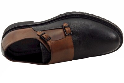 Pre-owned Hugo Boss Men's Pure_monk_plgr Medium Brown Monk Strap Loafers Shoes