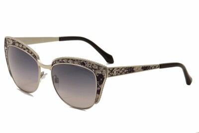 Pre-owned Roberto Cavalli Sualocin Rc 973s 973/s 16c Palladium Cat Eye Sunglasses 54mm In Gray