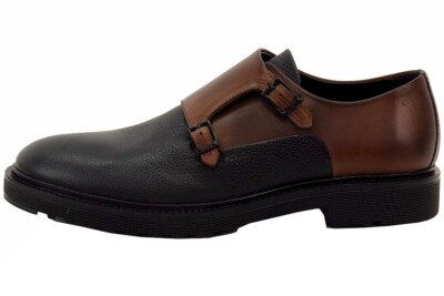 Pre-owned Hugo Boss Men's Pure_monk_plgr Medium Brown Monk Strap Loafers Shoes