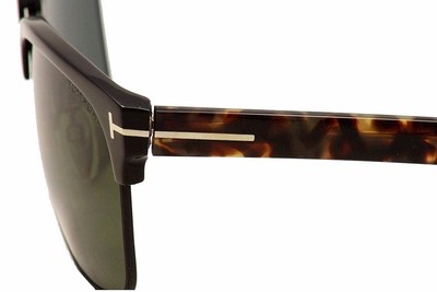 Pre-owned Tom Ford River Tf367 Tf/367 02b Black/tortoise Fashion Sunglasses 57mm In Green