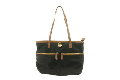 

Michael Kors New Black Gold Kempton Medium Pocket Nylon Tote Bag OSFA $ 118, Черный