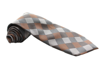 

Countess Mara New Graphite Copper Large Gingham Tie  $59,5, Grey
