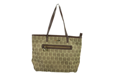 

Сумка-тоут Michael Kors Beige-Mocha Block Monogram Signature OSFA, Бежевый