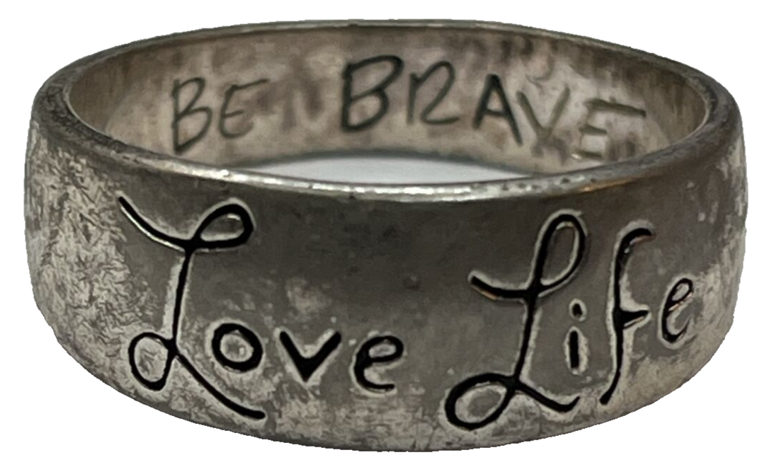 ☆nff☆ silver925 timeless love ringsilver nff1 Vintage LA Marked Sterling 925 Love Life Be Brave Simple