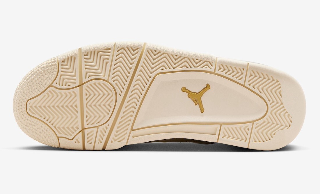 Pre-owned Jordan Air  4 Retro Sail-metallic Gold Women's Sneakers Size 8.5 Us Aq9129-170 In White