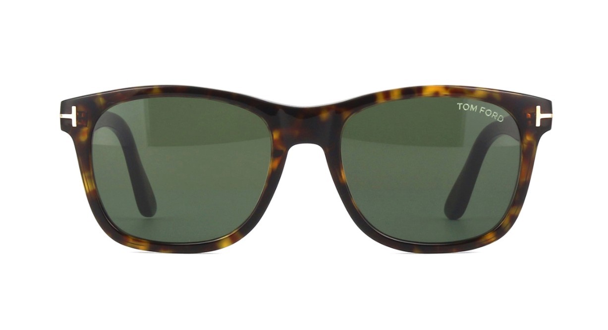 Pre-owned Tom Ford Eric-02 Ft 0595 Dark Havana/green (52n) Sunglasses