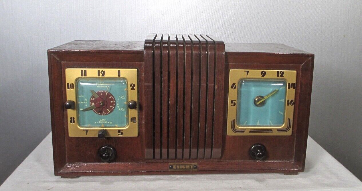 Antique Knight  vintage tube radio/clock working