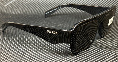 Pre-owned Prada Pr A05s 16k08z Black Dark Grey Men's 53 Mm Sunglasses In Gray
