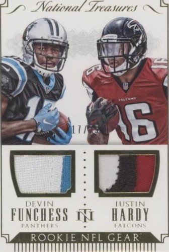 2015 Panini National Treasures Devin Funchess Justin Hardy #RNGC-FH