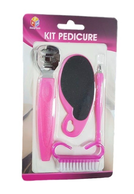 Set Kit Pedicure 4 Pezzi Lima Spazzola Tagli Calli Cura Piede Piedi dfh