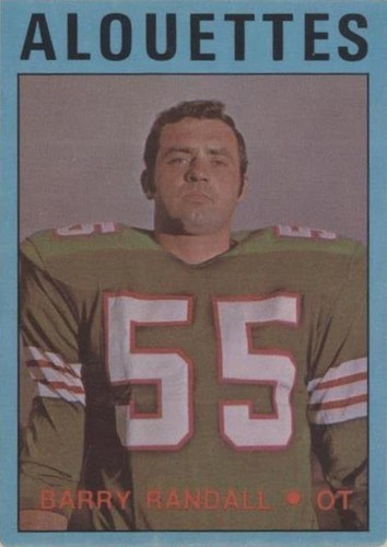 1972 O-Pee-Chee Canadian Football League Barry Randall #23