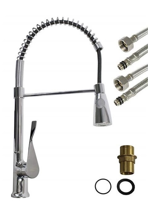 Miscelatore Rubinetto Lavello Cucina Getto A Molla Bocca Girevole 52925 dfh