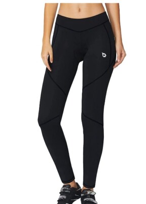 BALEAF Women's Padded Bike leggins Tights leg zipper Black Size S ~