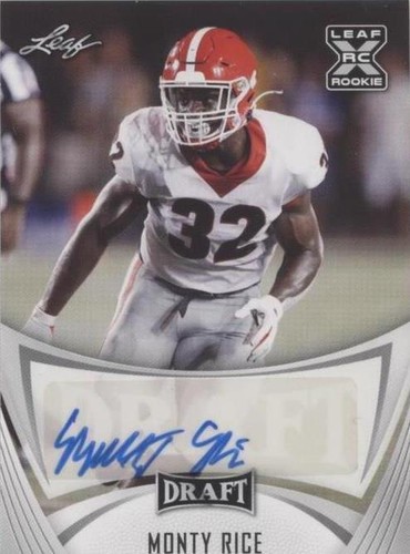 2021 Leaf Draft Monty Rice #BA-MR1