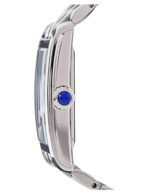 Pre-owned Seiko Rectangular Blue Dial Stainless Steel Quartz Women's Watch Swr085p1