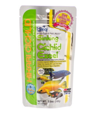 HIKARI SINKING CICHLID EXCEL HERBIVORE LAGER TROPICAL COLOR PELLETS FISH FOOD