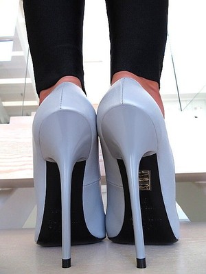 MADE IN ITALY 1969 MADE IN ITALY ALL LEATHER HIGH HEELS W96 ANOUK STYLE STILETTO PUMPS GREY