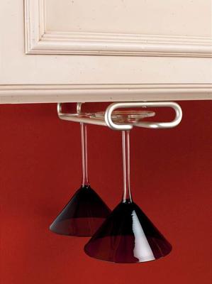 16'' Wire Wine Glass Rack Hanger Holder Satin Nickel (Rev-A-Shelf)