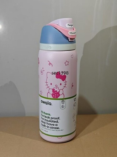 owala ハローキティ 水筒 ピンク 32oz 950ml HK Owala 32oz Pink Water Bottle, Sanrio Inspired Hello Kitty