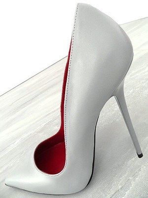 MADE IN ITALY 1969 MADE IN ITALY ALL LEATHER HIGH HEELS W96 ANOUK STYLE STILETTO PUMPS GREY