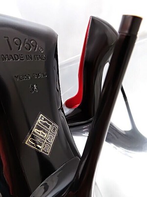 MADE IN ITALY 1969 MADE IN ITALY ALL LEATHER HIGH HEELS Z50 ANOUK STYLE STILETTO PUMPS BLACK