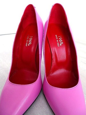 MADE IN ITALY 1969 MADE IN ITALY ALL LEATHER HIGH HEELS U33 ANOUK STYLE STILETTO PUMPS GLICINE