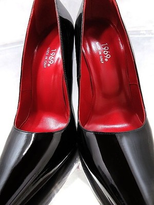MADE IN ITALY 1969 MADE IN ITALY ALL LEATHER HIGH HEELS Z50 ANOUK STYLE STILETTO PUMPS BLACK
