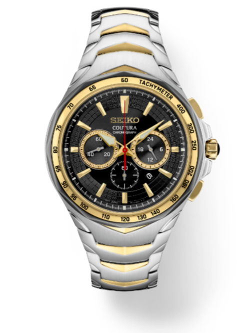 Pre-owned Seiko Coutura Black Dial 45.5 Mm Stainless Steel Band Quartz Men's Watch Srwz26