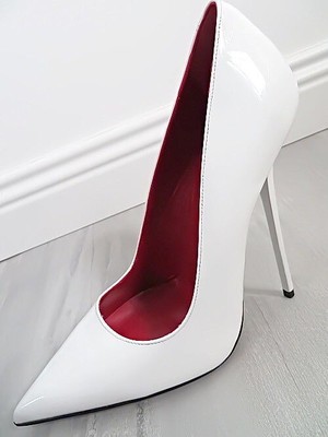 MADE IN ITALY 1969 MADE IN ITALY ALL LEATHER HIGH HEELS R27 ANOUK STYLE STILETTO PUMPS WHITE