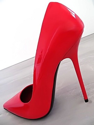 MADE IN ITALY 1969 MADE IN ITALY ALL LEATHER HIGH HEELS Z61 ANOUK STYLE STILETTO PUMPS RED