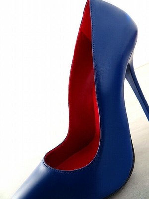 MADE IN ITALY 1969 MADE IN ITALY ALL LEATHER HIGH HEELS W92 ANOUK STYLE STILETTO PUMPS BLUE