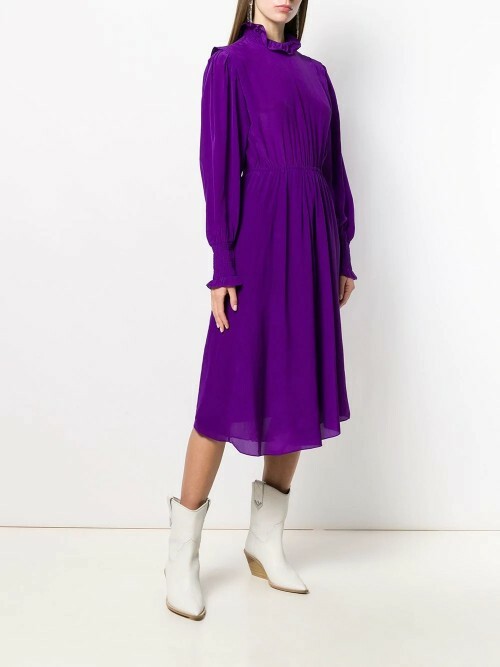 

NWD ISABEL MARANT ETOILE Фиолетовое платье Yescott со сборками и асимметричным подолом 40 US8 M, Фиолетовый, Yescott