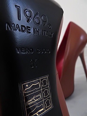 MADE IN ITALY 1969 MADE IN ITALY ALL LEATHER HIGH HEELS R37 ANOUK STYLE STILETTO PUMPS BROWN