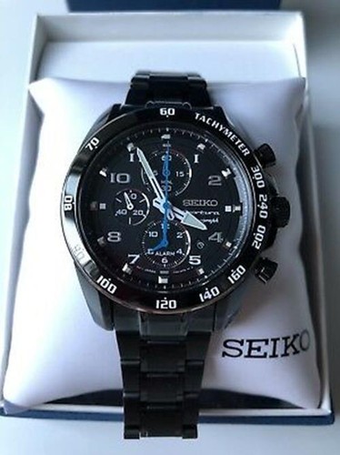 Pre-owned Seiko Sportura Alarm Chronograph Screwed Crown Men's Analog Watch Snae77p1