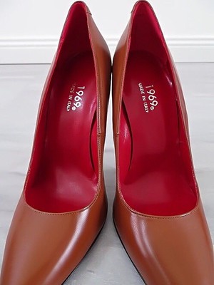 MADE IN ITALY 1969 MADE IN ITALY ALL LEATHER HIGH HEELS R37 ANOUK STYLE STILETTO PUMPS BROWN