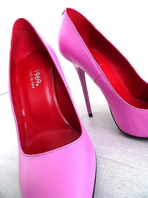 MADE IN ITALY 1969 MADE IN ITALY ALL LEATHER HIGH HEELS U33 ANOUK STYLE STILETTO PUMPS GLICINE