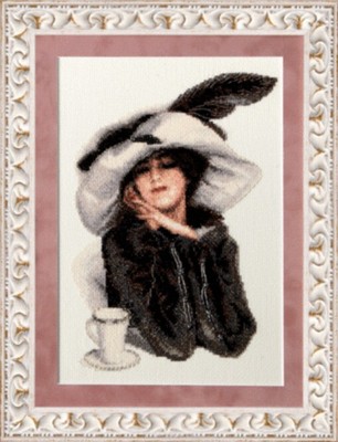 Diy Needlepoint Cross Stitch ''Meeting In A Cafe'' Embroidery Kit Unprinted Сanvas