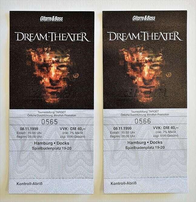 Dream Theater Concert Ticket Set of Two Full Unused 1999
