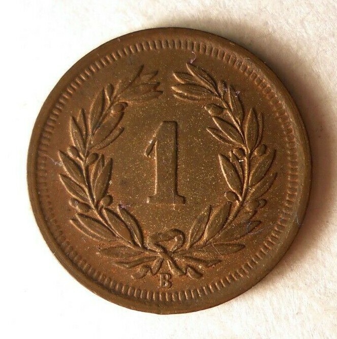1908 SWITZERLAND RAPPEN - AU Coin- FREE SHIP - SWITZERLAND BIN #2