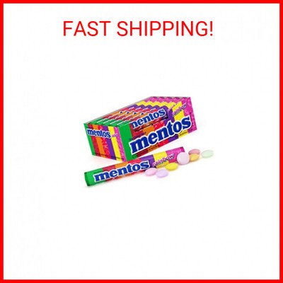 Mentos Chewy Mint Candy Roll, Rainbow, Non Melting, Party, 14 Pieces (Pack of 15