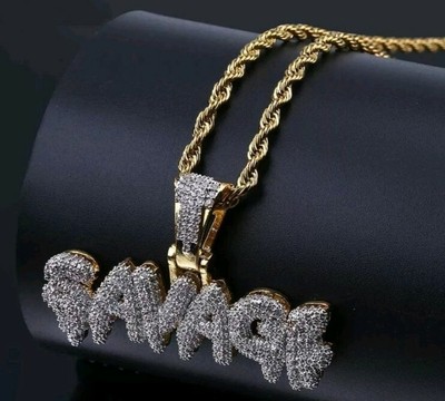 Retro Dollar Sign $ Chain Necklace Gold Bling Ice Chain Hip Hop Costume Prop