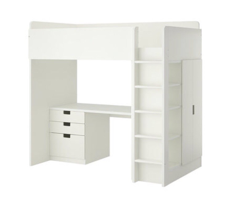 Ikea Stuva kids bunk bed with built in desk, drawers and wardrobe in