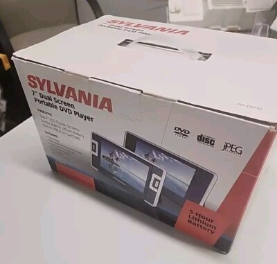Sylvania 7'' Dual Screen Portable DVD Player W/Carring Bag-Remote- Power Cord +