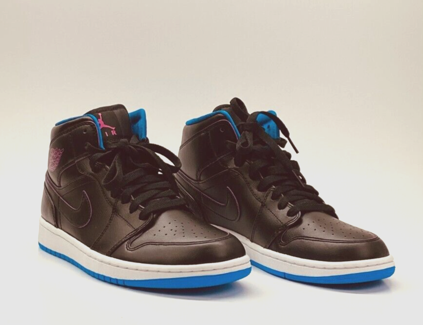rie様 NIKE AIR JORDAN 1 MID (GS) BLACK-FIRE RED-WHITE SZ 4Y-WOMENS