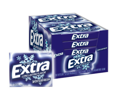 Extra Winterfresh Gum, 15 Count Sticks (Pack of 10)(BB11/2024)
