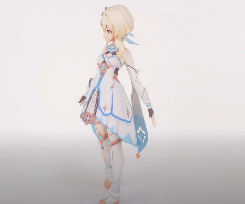 Genshin Impact Lumine Handcraft DIY Anime FIgure Paper Model 26cm Tall