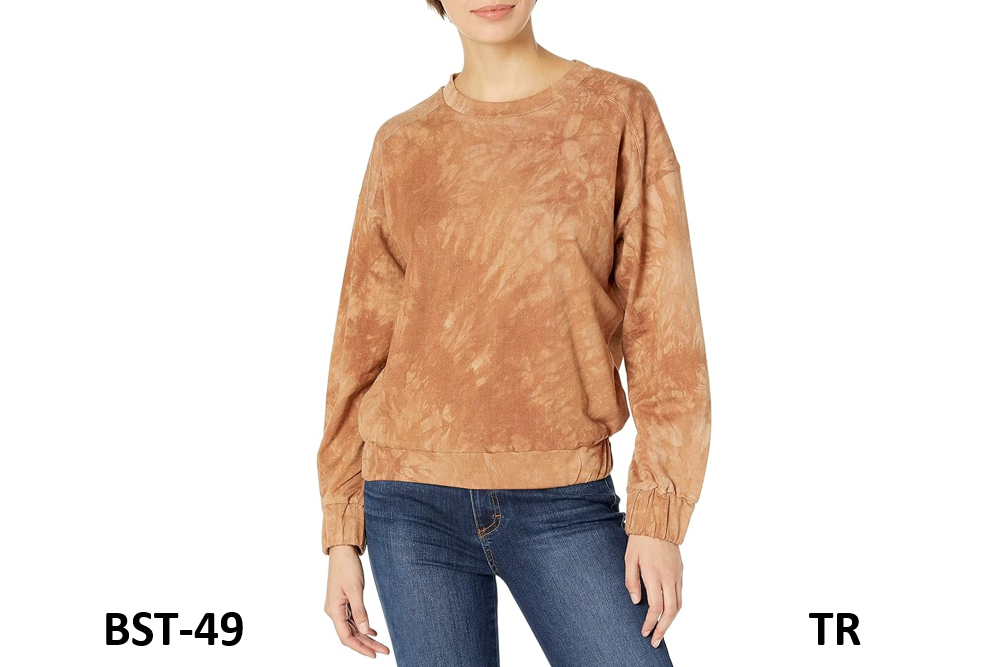 KENDALL + KYLIE Women's Elastic Waist Sweatshirt, Brown, Medium